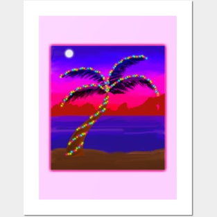 Christmas Palm Tree Posters and Art